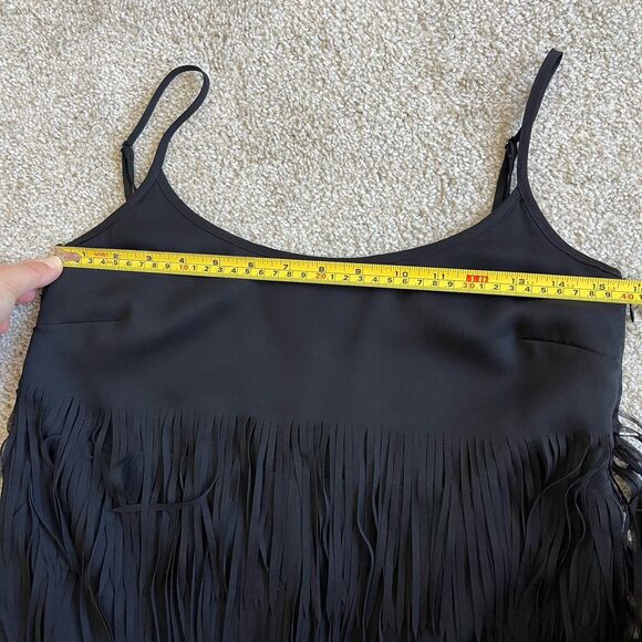 W by Worth Gatsby Fringe Mini Dress Sleeveless Black Size 2 Cocktail Party - Picture 12 of 15